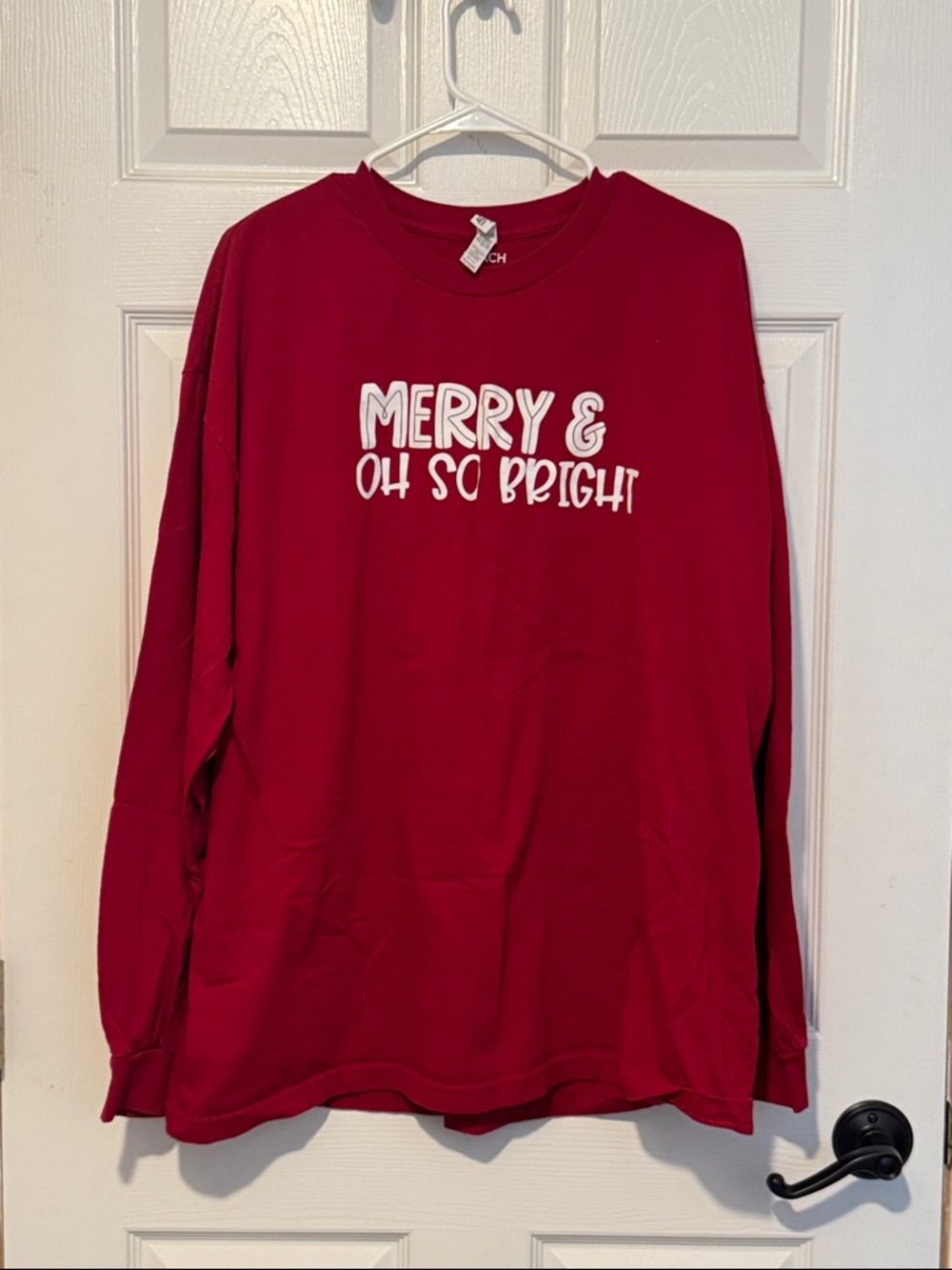 Merry & Oh So Bright Red Holiday Long Sleeve Tee